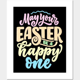 Easter blessings and wishes - may your easter be a happy one quote Posters and Art